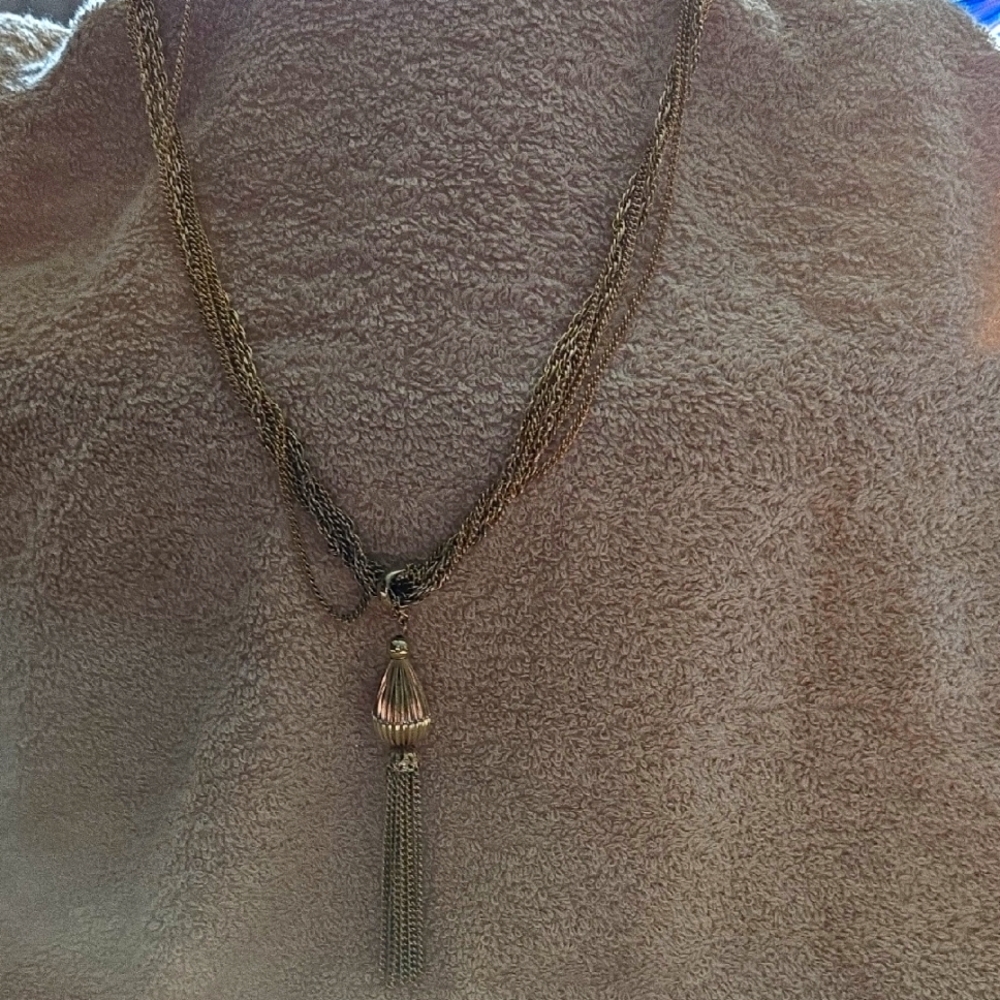 Vintage Gold Tassel Necklace